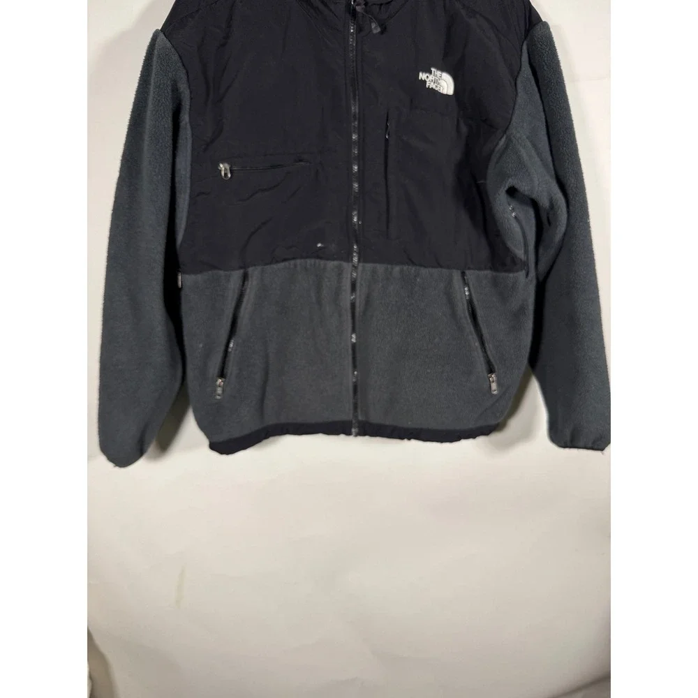 The North Face Denali Fleece Jacket Mens Medium Grey Black Full Zip Outdoor